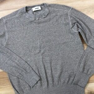 Buck Mason Sweater Mens Medium Minimalist 100% Cotton Textured Knit Gray Classic